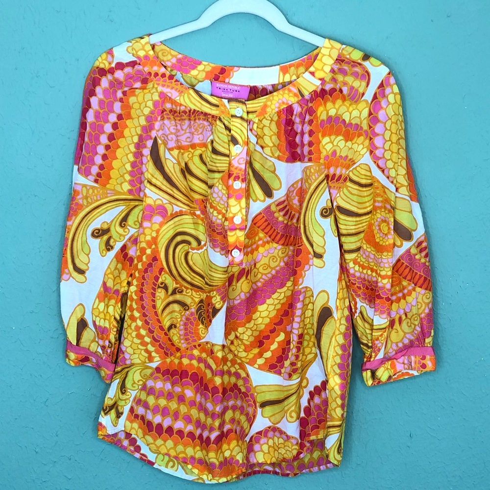 BR Trina Turk Collection Pisces Print Top Size 6